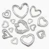 En Stock Acero Inoxidable Colgante Corazón Hueco Collar Pendientes Encanto Hueco en Forma de Corazón Accesorio de Joyería Hidráulica Colgante