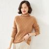 Suéter de Punto Alto con Trenzado para Mujer, Nuevo Otoño e Invierno 2025, con Cuello Alto Apilado, Suéter de Punto Base para Invierno