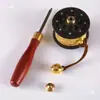 Rueda de Oración Incrustada con Cuentas de Aleación de Cobre, Rueda Dorada de Manivela, Estilo Tíbet, Seis Piezas, Rueda Dorada Pequeña para Uso Doméstico