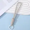 Alça de celular DIY simples e durável com pingente de chaveiro na cor dopamina, acessório de pulseira anti-perda