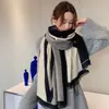 Bufanda a Cuadros con Letras de Imitación Cachemir, Estilo Nuevo Otoño e Invierno, Chal Extendido de Doble Cara, Doble Uso, Estilo Coreano, Versátil, Gama Alta, Estilo Lujo Ligero