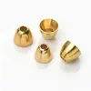 Acessório de miçanga de cabeça cônica de cobre metálico, miçanga para cabeça de isca de fly tipo tubo, acessório de peso, material para amarrar anzóis de pesca, sino de cobre