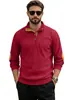 Prenda de punto de cuello alto para otoño e invierno transfronteriza, pana con detalles de cuero, sudadera de color liso, top casual a rayas para hombre estilo europeo y americano
