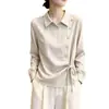 Nueva Moda Otoño 2026 Camisa Rayada con Diseño Elegante, Cuello Camisero, Camisa Casual Versátil, Top Popular
