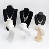 Soporte de Exhibición de Collares de Terciopelo de Madera, Modelo de Cuello de Maniquí, Modelo de Joyería, Soporte de Joyería, Accesorios de Exhibición de Joyería