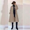 En Stock Estilo Japonés Modelo Nuevo Primavera 2026 Gabardina Casual de Longitud Media con Cuello Solapa para Tallas Pequeñas
