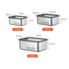 Caja de Almacenamiento Cuadrada de Acero Inoxidable 304 de Grado Alimenticio Gran Cantidad Refrigerador Refrigerador Doméstico Caja de Conservación de Acero Inoxidable