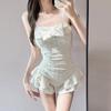 Traje de Baño Nuevo de Verano para Mujer de Una Pieza Estilo Falda Conservador Adelgazante y Cubre Carnes Estilo Hada Traje de Baño para Vacaciones en Aguas Termales al por Mayor