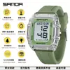Reloj Sanda de Venta Caliente Multifuncional para Estudiantes Hombres y Mujeres Reloj Deportivo Tipo Barril de Moda Pantalla Grande Impermeable Reloj Digital