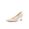 Zapatos de Tacón Alto con Pedrería Perla Francesa 2024 Nuevos Zapatos Principales para Boda Novia Tacón de Aguja Apuntado Elegante Zapatos de Salón que No Cansan