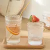 Taza de vidrio de girasol estilo Ins taza de agua retro en relieve de celebridad de internet taza de leche para el hogar juego de vasos de jugo una pieza al por mayor