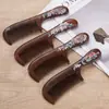 Pente de sândalo preto e dourado, pente pintado, tratado com UV, espessado, pente de madeira estilo chinês, pente de madeira de alta qualidade, pente de massagem, um presente para mulheres