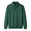 Sudadera de hombre de 350 g, color liso, con media cremallera y cuello, estilo británico, adecuada para usar al aire libre, para ir al trabajo y ocasiones casuales