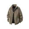 Chaqueta de Cuero con Cuello Alto Estilo High Street Americano, Nuevo Modelo de Primavera, Versátil para el Trabajo, Top Holgado Informal de Moda