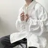 Nova Jaqueta Camisa Manga Longa Plissada em Relevo Estilo Escuro Estilo Levemente Maduro Masculina Estilo Japonês Jaqueta de Abstinência
