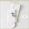 Meias-calças Infantis Primavera e Outono Crianças Finas de Algodão Meias Brancas de Base Roupa Íntima de Bebê Estilo de Espessura Média Roupa Exterior