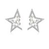 Aretes de Diamante con Estrella de Cinco Puntas Estilo Japonés y Coreano para Mujer Moda Corea del Sur Accesorios para Mujer Aretes de Perlas Aretes de Diamante de Cobre