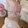 Popular Pulsera de Perlas Rosadas con Manta Rosa de Xiaohongshu para Mujer, Accesorio de Mano Versátil de Cobre de Lujo Ligero Microincrustado