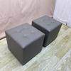 Taburete de Cuero Negro Ft Bolsa Suave Blanca Taburete de Cuadros Pequeños Taburete Bajo Probador de Puerta Taburete para Cambiarse los Zapatos Individual Sala de Estar Más Almohadilla