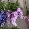 Flor de Glicinia de Tres Puntas Decoración de Boda para Techo Árbol Tira de Flores Enredadera de Flores de Frijol Tela de Seda Flor Artificial Accesorios de Fotografía Flor Seca
