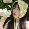 Bufanda Triangular de Punto con Cerezas Estilo Coreano Ins Nueva Popular Correa Turbante Adorno para la Cabeza Lindo Mostrando la Cara Pequeño Tendencia de Verano