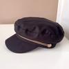 Recomendar sombrero de visera plano retro azul marino para mujer, gorra de béisbol casual de otoño e invierno, sombrero octogonal de lana de color liso, sombrero de moda versátil