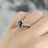 Huajie deseo oferta especial anillo de plata S925 con circón azul anillo popular transfronterizo europeo y americano para mujer anillo de vacaciones venta directa