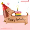 Globo de Aluminio Nuevo Perro Salchicha Animal Oso Cachorro Cumpleaños Decoración Fiesta de Cumpleaños Suministros