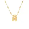 Venta Caliente Transfronteriza Nuevo Colgante de Burbuja Brillante Letra P del Alfabeto Inglés Cobre Chapado en Oro Collar Simple Popular Accesorios para la Mano