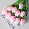 Mini tulipán de plástico PU, flor artificial, flor falsa, comercio exterior transfronterizo, flor de seda, decoración del hogar para bodas, fábrica de flores al por mayor