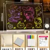 Pizarra Luminosa para Dibujar Infantil, Dibujada a Mano, Borrable, Transparente Acrílica Plug-in DIY Pizarra de Aprendizaje para Graffiti con Soporte y Bolígrafo