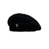 Otoño e Invierno Estilo Perezoso ~ Boina Dulce y Cool Tejida Negra Estilo Japonés para Mujer Simple Combinable Sombrero de Pintor Sombrero Belle