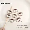 Caneca de Café Acrílica de Desenho Animado com Furo, Contas Versáteis para Acessórios Artesanais DIY, Pingentes de Celular e Materiais para Pingentes de Bolsa