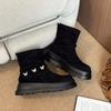 Botas Cortas de Estilo Nuevo Otoño 2026 para Mujer, Punta Redonda, Suela Gruesa, que Aumentan la Altura, Botas de Montar Adelgazantes con Cremallera Trasera, Súper Elegantes