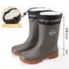 Botas de Chuva Transfronteiriças Masculinas de Cano Médio Estilo Novo Casual Masculino Solado Grosso Adulto Impermeável Sapatos de Borracha Resistentes ao Desgaste Antiderrapantes Sapatos Aquáticos
