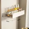 Prateleira de temperos de parede para cozinha cor branco leitoso, prateleira de armazenamento sem furos, prateleira de armazenamento multifuncional para casa
