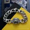 Pulsera Año del Tigre Año de Nacimiento Cabeza de Tigre Zodiaco Pulsera para Hombre Plata de Ley Moderna Personalidad Masculina Agresiva Liderazgo Joyería Gruesa de Plata para Hombre
