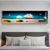 Pintura Decorativa de Noche para Dormitorio Minimalista Moderno Paisaje Cisne Dormitorio Principal Pintura Colgante Mural Fondo de Habitación Hotel Hotel