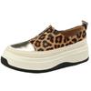 Zapatos de Plataforma de Suela Gruesa para Mujer, Zapatos Slip-On Estampado de Leopardo, Zapatos de Pescador, Zapatos Slip-On, Nuevos Zapatos de Tacón Medio para Mujer Estilo Primavera 2026