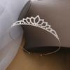 Coroa Infantil Coreana Novo Cristal Tiara Liga Strass Tiara Coroa Festa de Aniversário de Princesa Presilha de Cabelo Fofa