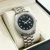 Reloj para hombre simple y elegante con bisel engastado con moissanita, correa de acero inoxidable 304, función de resistencia al agua para la vida diaria, 40MM