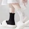 Meias Finas de Malha Rasa de Verão Femininas, Estilo Coreano Versátil, Renda Vazada, Estilo Japonês Simples e Doce