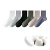 Meias Masculinas Zhuji, Meias Finas de Seda para o Verão, Meias Masculinas de Algodão Cor Sólida, Meias de Seda de Cano Médio Absorventes de Suor e Resistentes a Odores