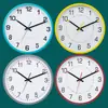 Relógio de Parede Silencioso Fashion de 12 polegadas Atacado Relógio de Quartzo Plástico Criativo Casual Relógio Digital Colorido para Casa