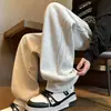 Calça de Moletom Casual Grossa de Peso Pesado para Homens no Outono e Inverno Calça Larga Retro Americana para Adolescentes Calça Esportiva Drapeada para Homens