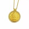 Tienda de oro con accesorios de bricolaje de oro, collar con colgante de dios de la riqueza amarillo giratorio con diamantes, estilo nacional clásico para novia