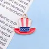 Sombrero con bandera de EE. UU. de goteo de aceite caliente transfronterizo, joyería de estrella de cinco puntas, colgante, pulsera, pendientes, colgantes, fabricantes, venta al por mayor