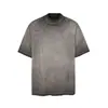 Jia Yi Ku 2026 Nova Marca Americana de Street Fashion Camiseta Vintage de Manga Curta Estilo Wasteland Tingida com Cera Lavada para Homens