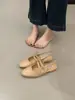 Sandalias Planas de Punta Cerrada Estilo Francés para Mujer, Nuevo Modelo Verano 2026, Correa de Doble Hebilla, Espalda Abierta, Zapatos Mary Jane Plateados, Planas de Tacón Grueso