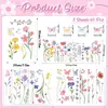 Adesivo de Parede Colorido com Flores e Borboletas Grama Adesivo Decorativo para Cabeceira de Quarto Rodapé Autoadesivo Removível Adesivo para Canto Linha da Cintura